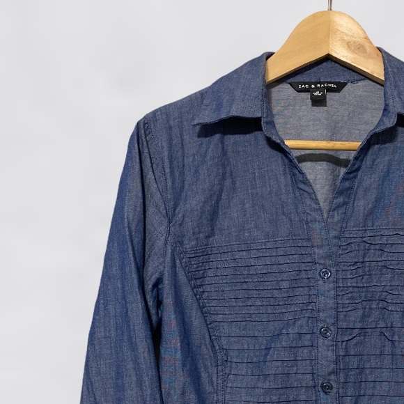 Zac & Rachel Denim Style Button Down Shirt - Picture 4 of 5